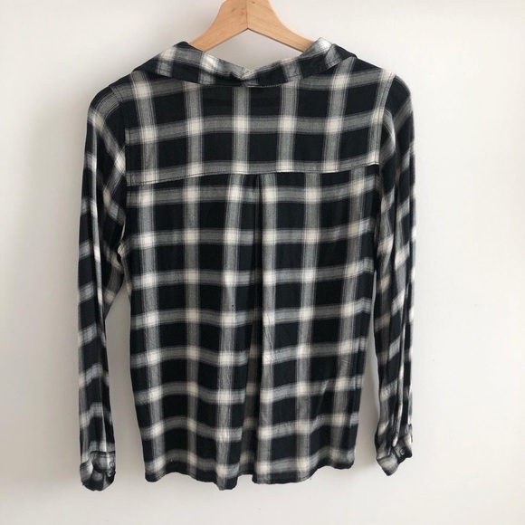 Hollister Cropped Flannel Blouse - Picture 2 of 4